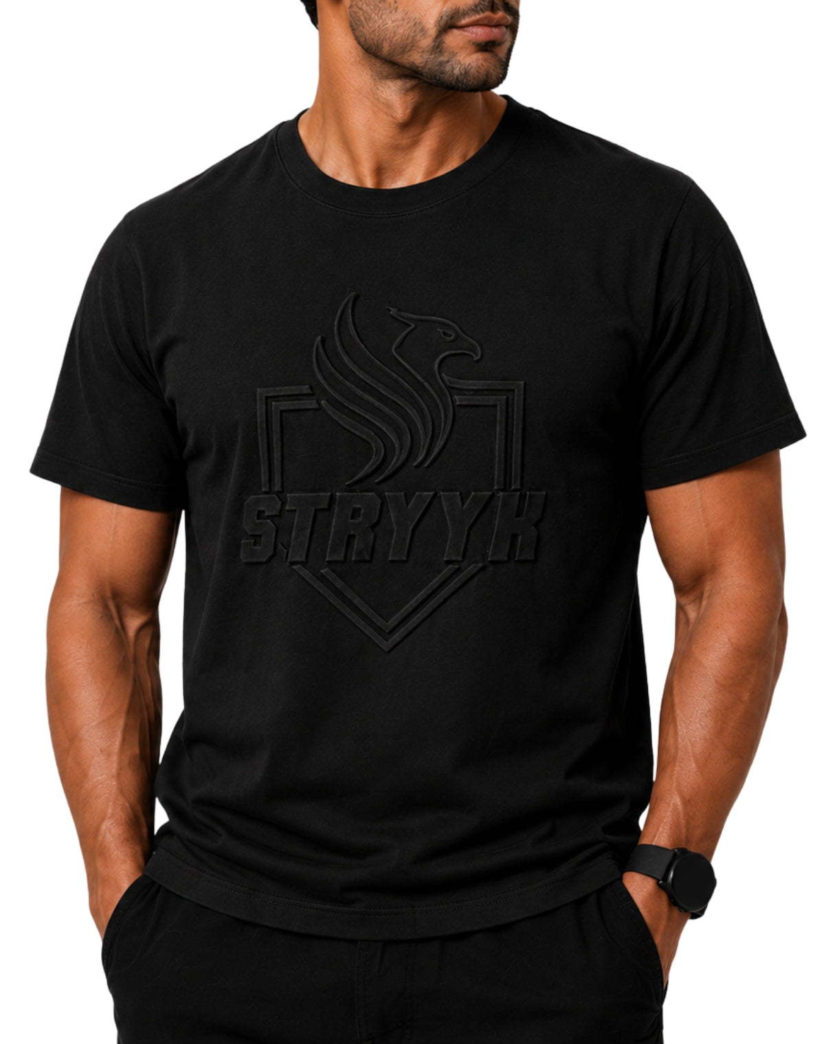 STRYYK Core Embossed Tee – Stealth Black