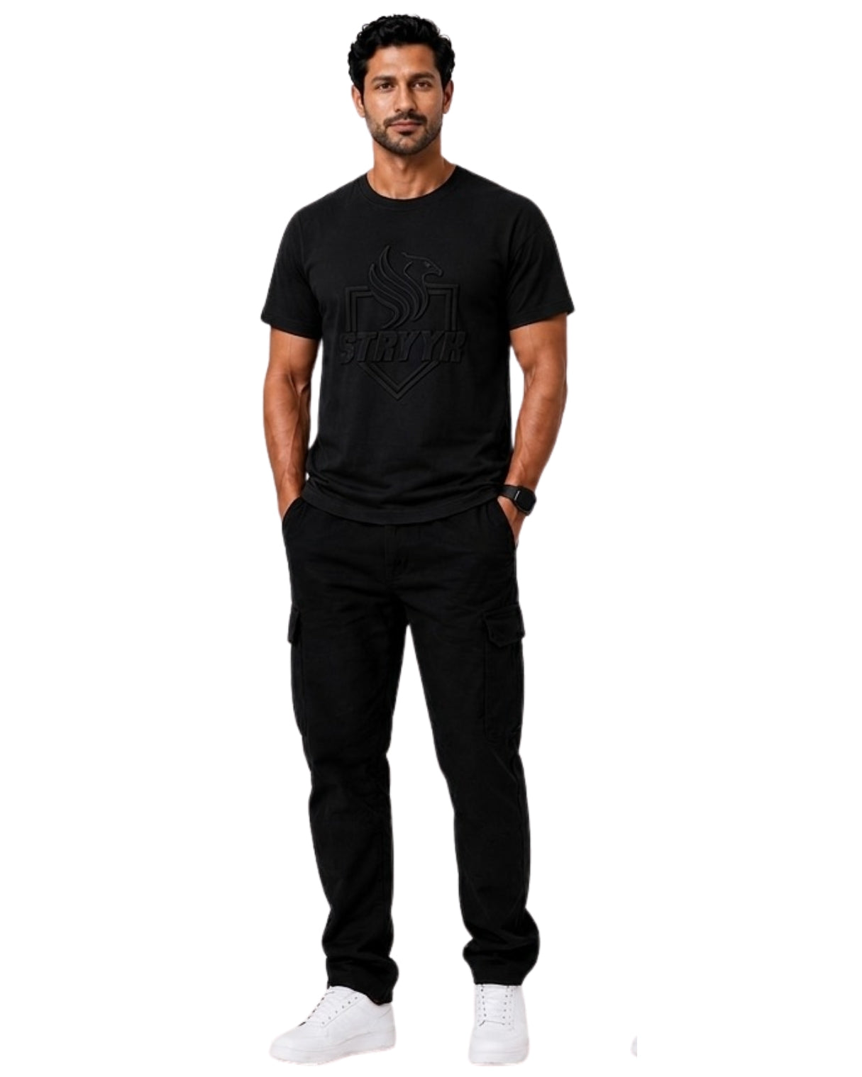 STRYYK Core Embossed Tee – Stealth Black