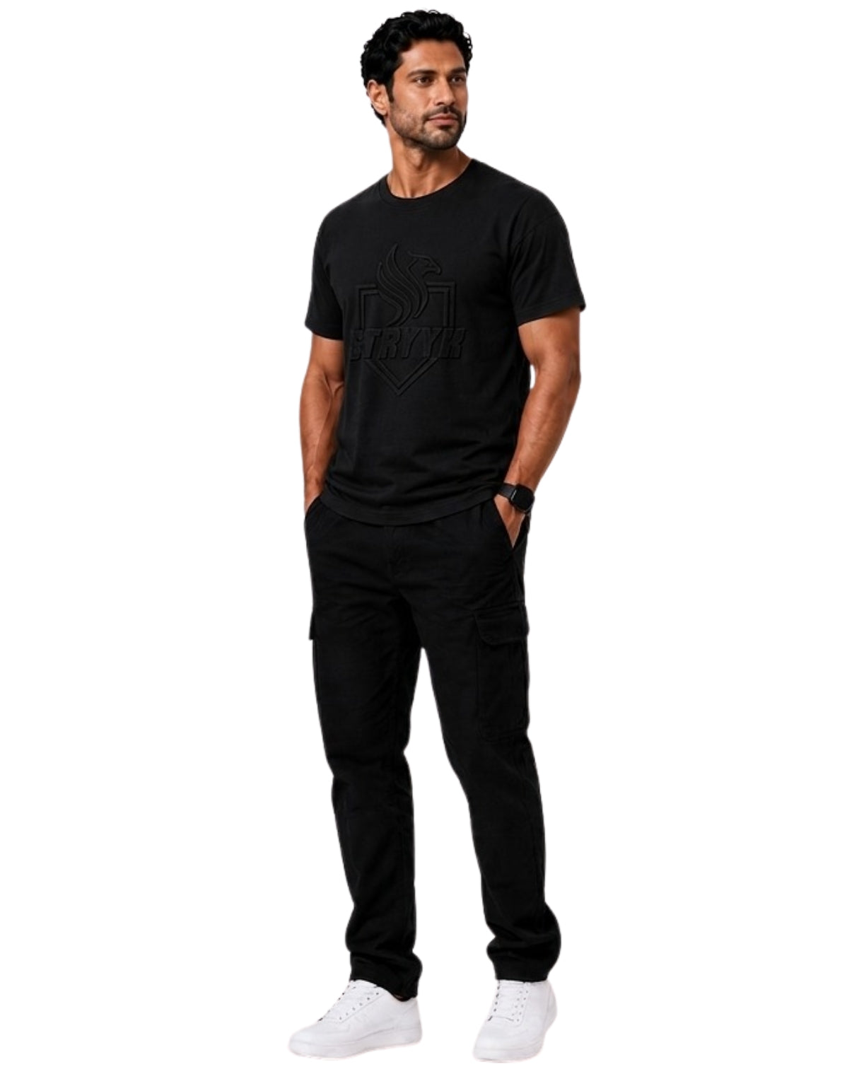 STRYYK Core Embossed Tee – Stealth Black