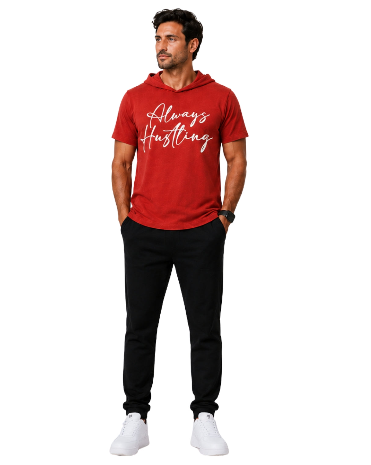 STRYYK Hustling Hooded Tee – Rust Red