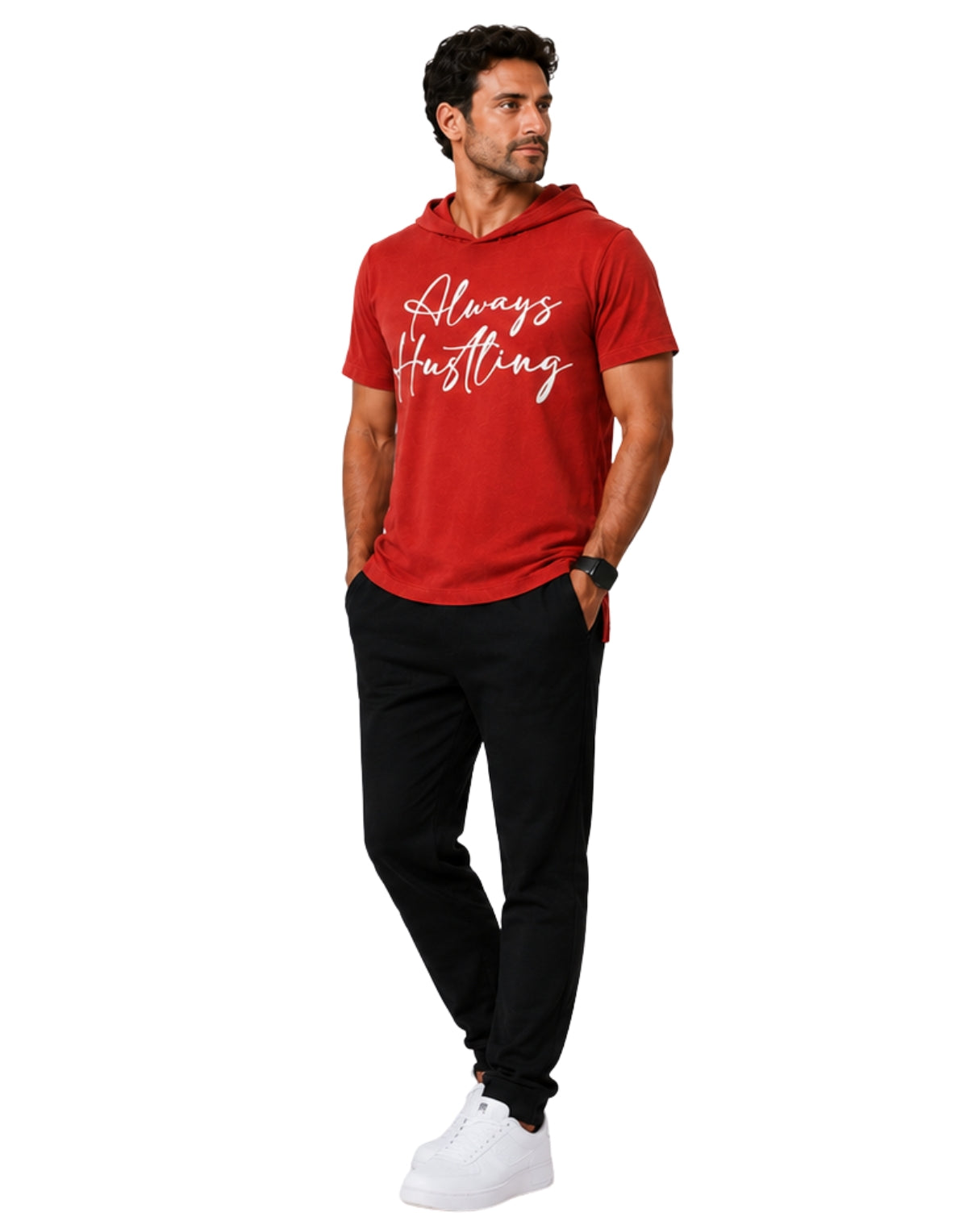 STRYYK Hustling Hooded Tee – Rust Red