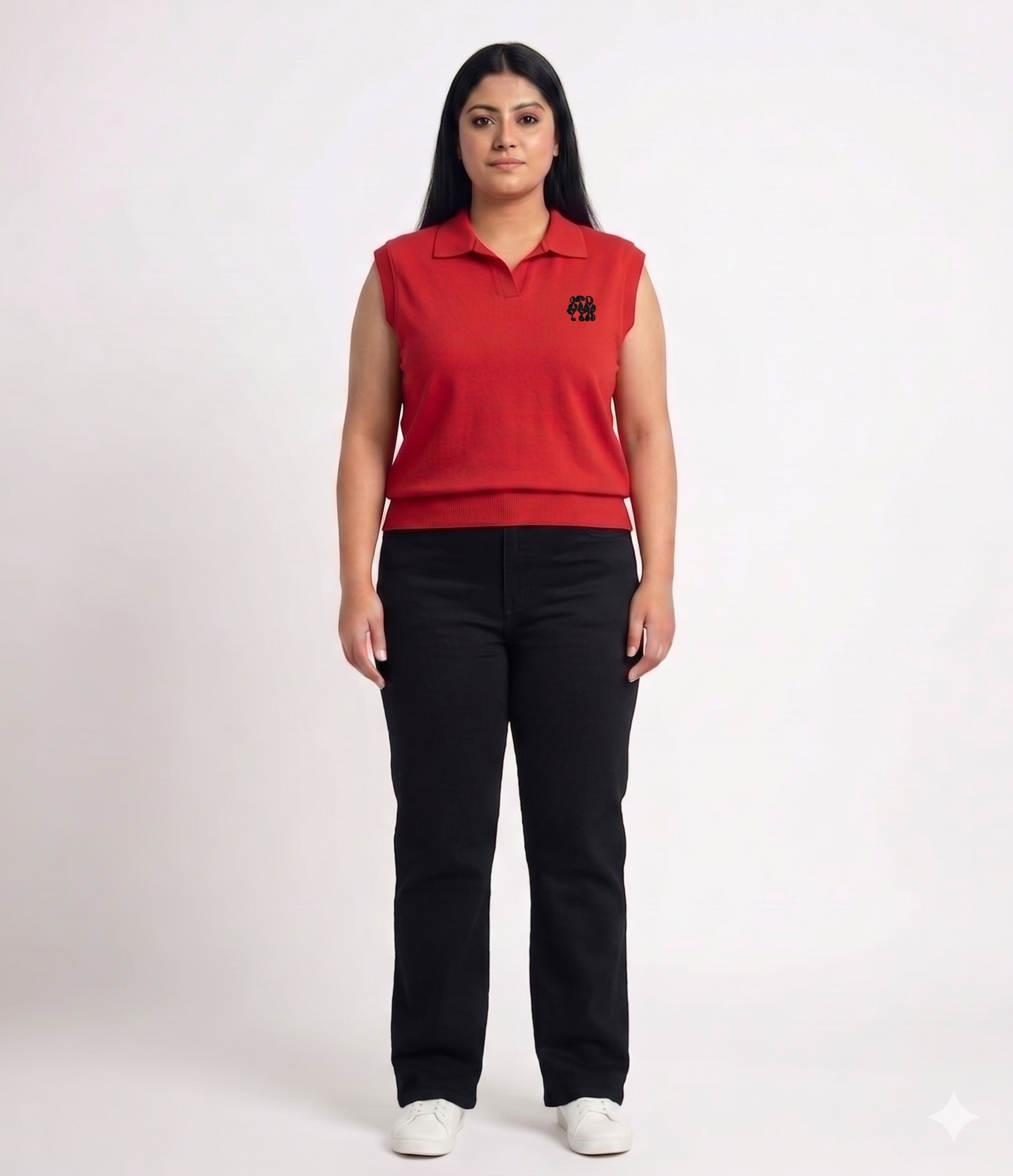 STRYYK Ember Knit Polo Tee – Crimson Red