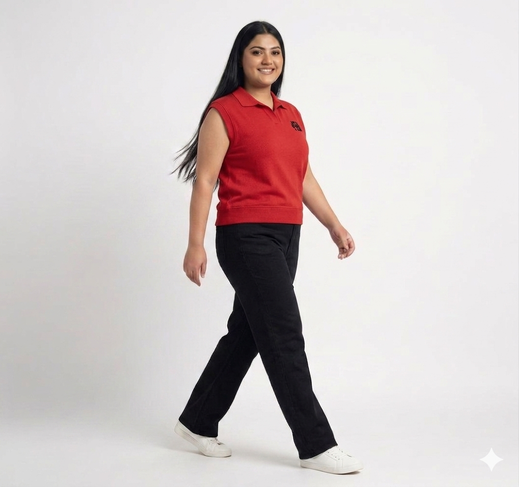 STRYYK Ember Knit Polo Tee – Crimson Red