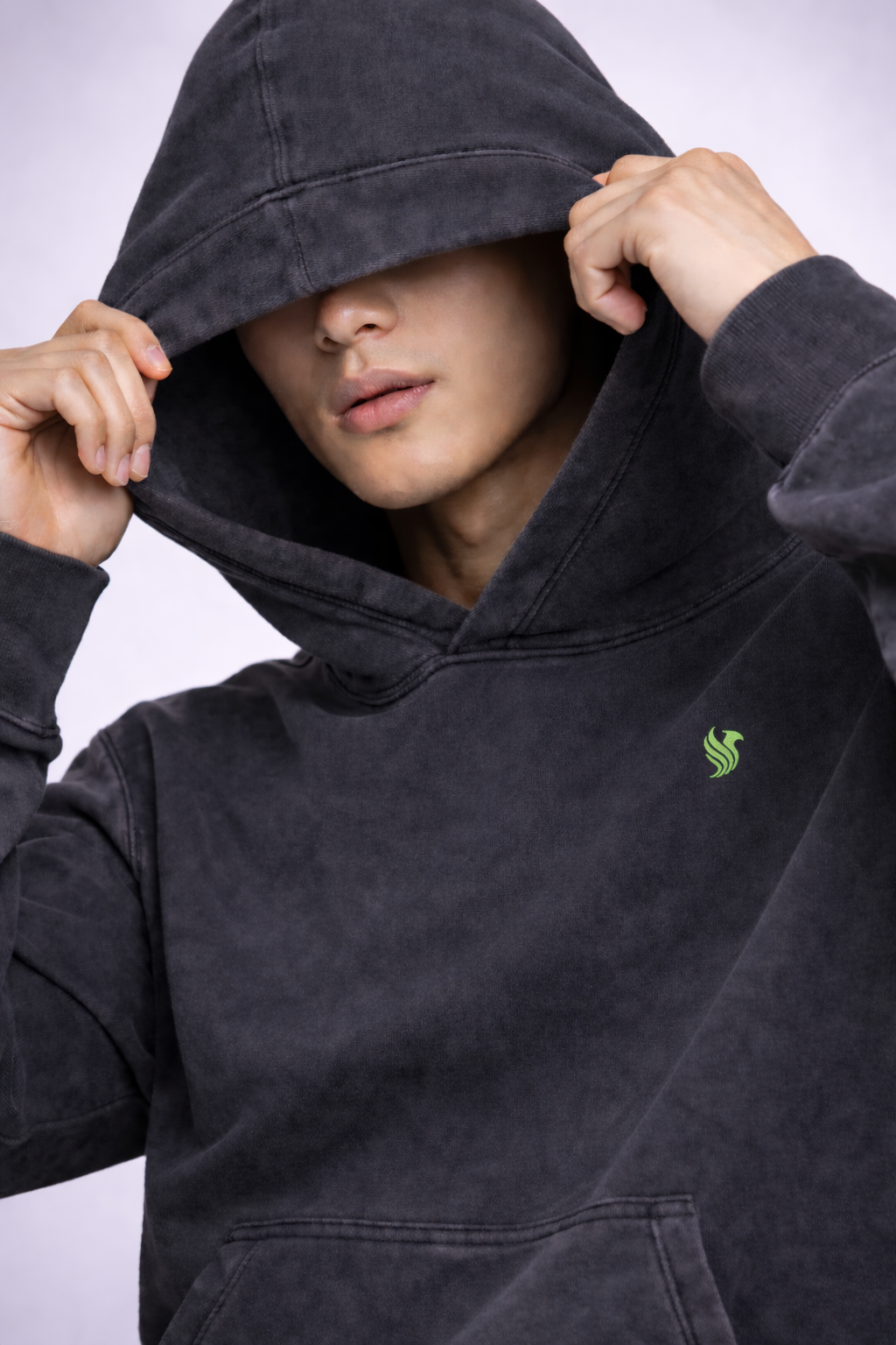 STRYYK Black Shadow Acid-Wash Hoodie