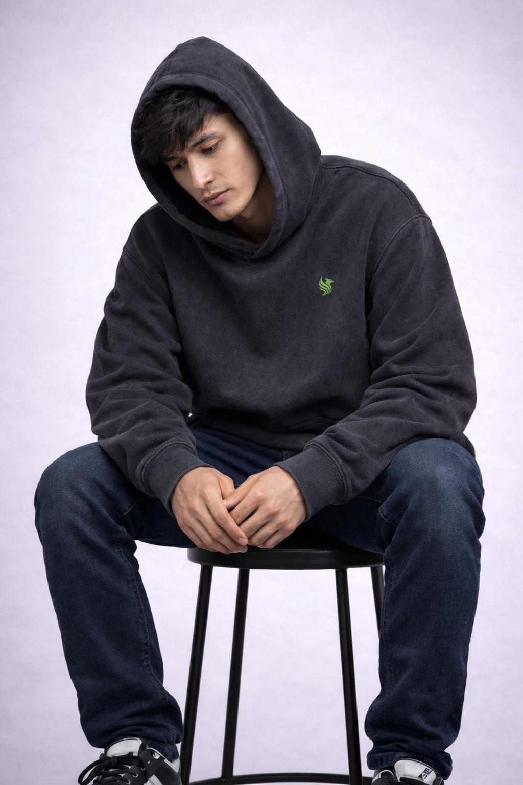 STRYYK Black Shadow Acid-Wash Hoodie